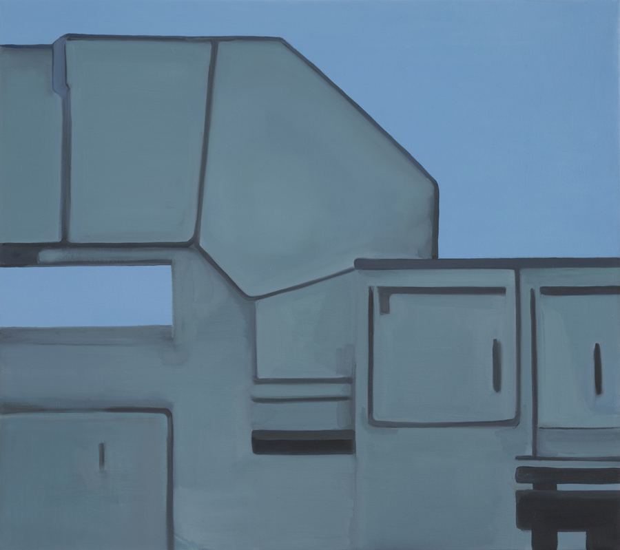 Julia Ludwig, O. T. (Belüftungsanlage), Öl auf Leinwand, 72 x 80 cm, 2008