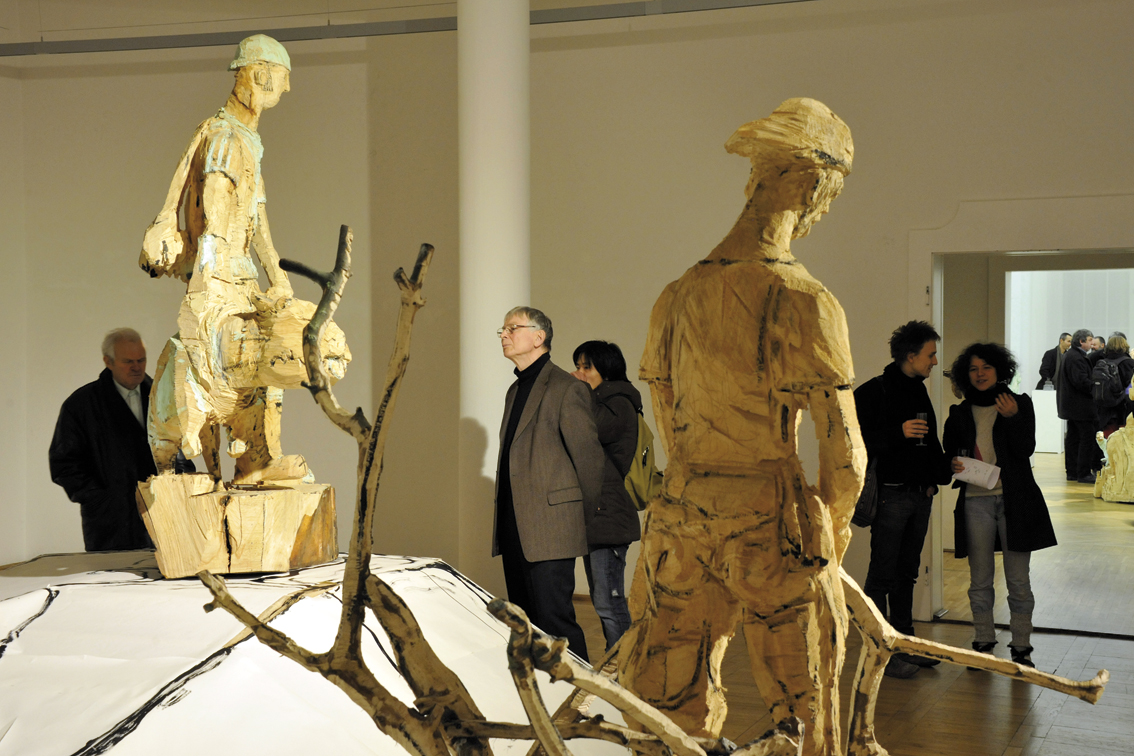 Ausstellung „Wandertag“ des Bildhauers und Hochschullehrers Bruno Raetsch in der Hochschulgalerie im Volkspark Halle, Foto: Udo W. Beier