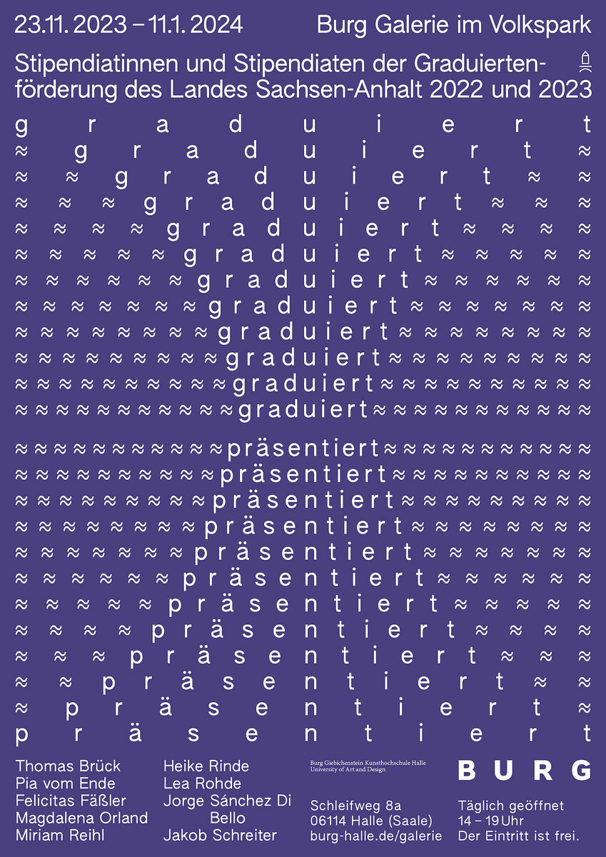 Plakat: graduiert ≈ präsentiert